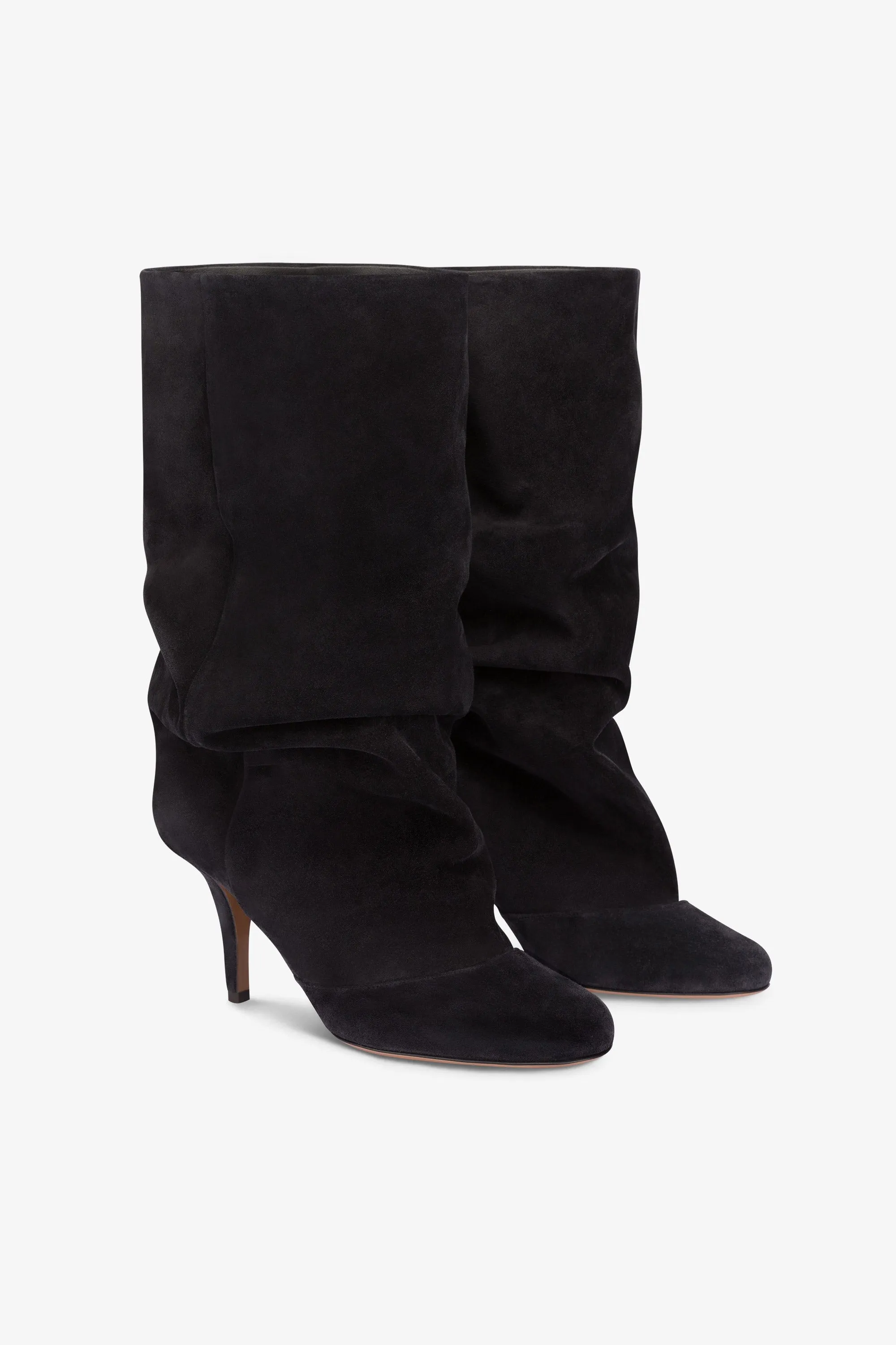 Mid-calf boots in soft off-black suede leather sold by Paris Texas product image thumbnail 2