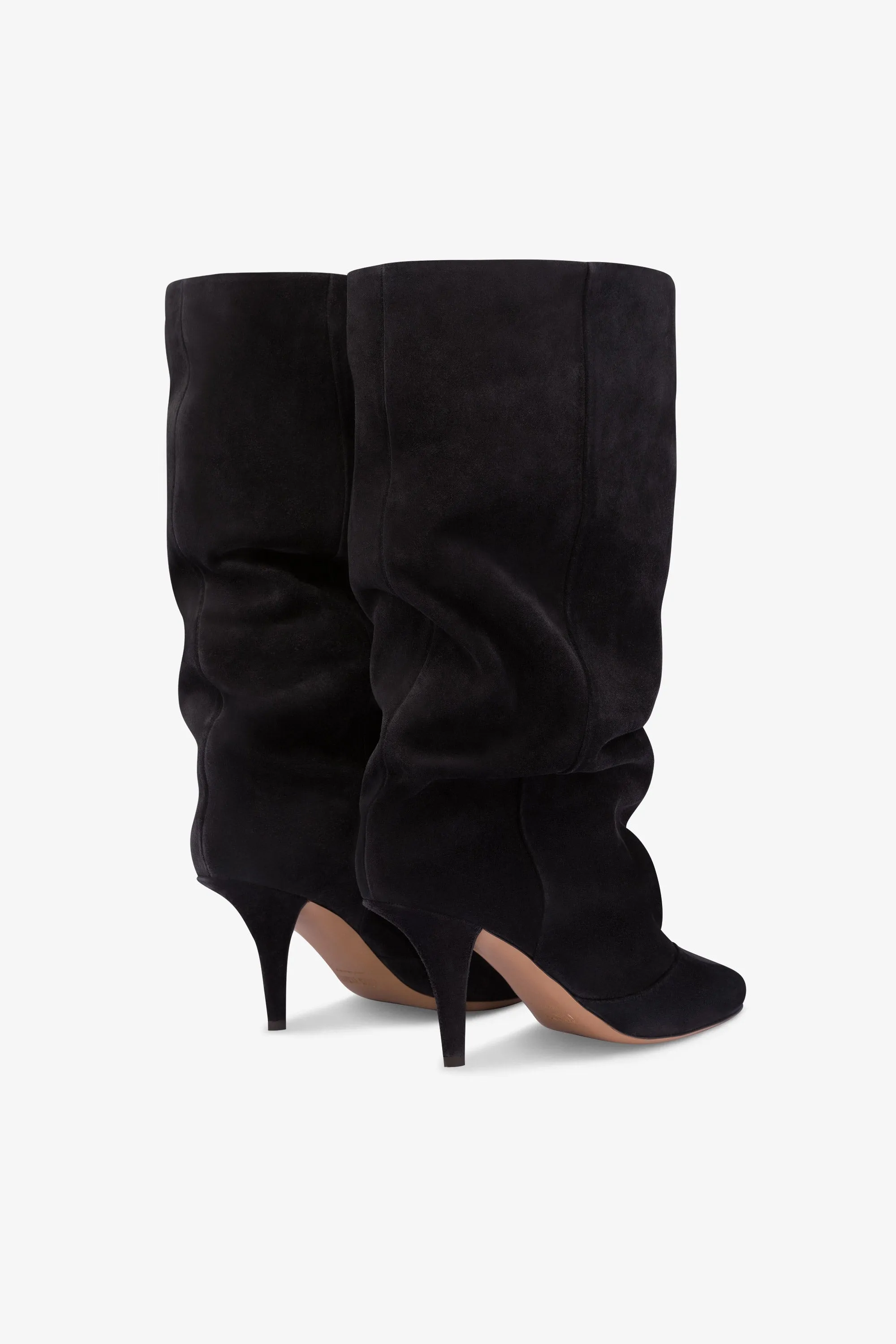 Mid-calf boots in soft off-black suede leather sold by Paris Texas product image thumbnail 3