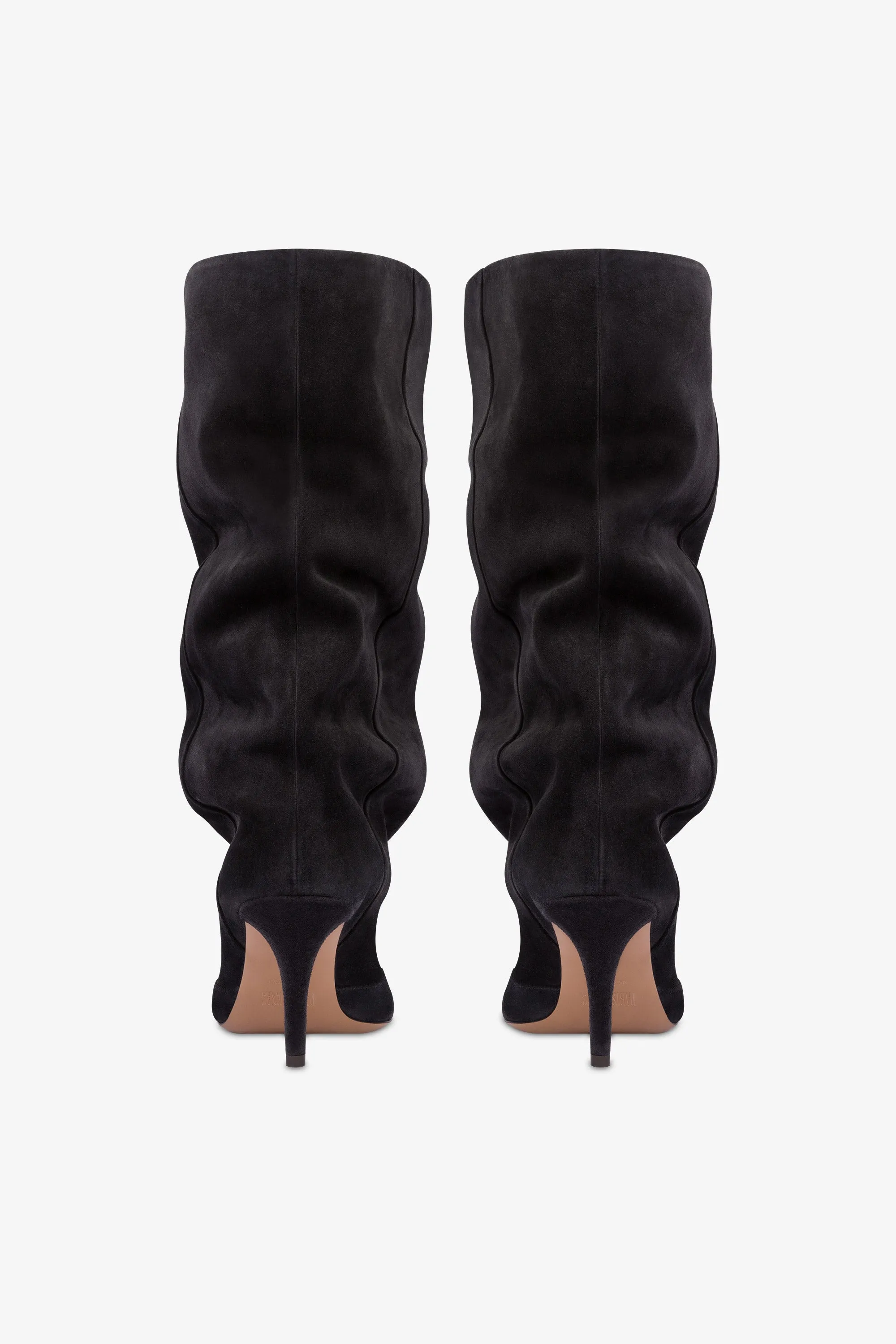 Mid-calf boots in soft off-black suede leather sold by Paris Texas product image thumbnail 4