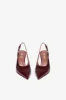 Sharp, pointed slingback pumps in hevea soft croco-embossed leather sold by Paris Texas