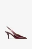 Sharp, pointed slingback pumps in hevea soft croco-embossed leather sold by Paris Texas
