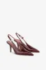 Sharp, pointed slingback pumps in hevea soft croco-embossed leather sold by Paris Texas