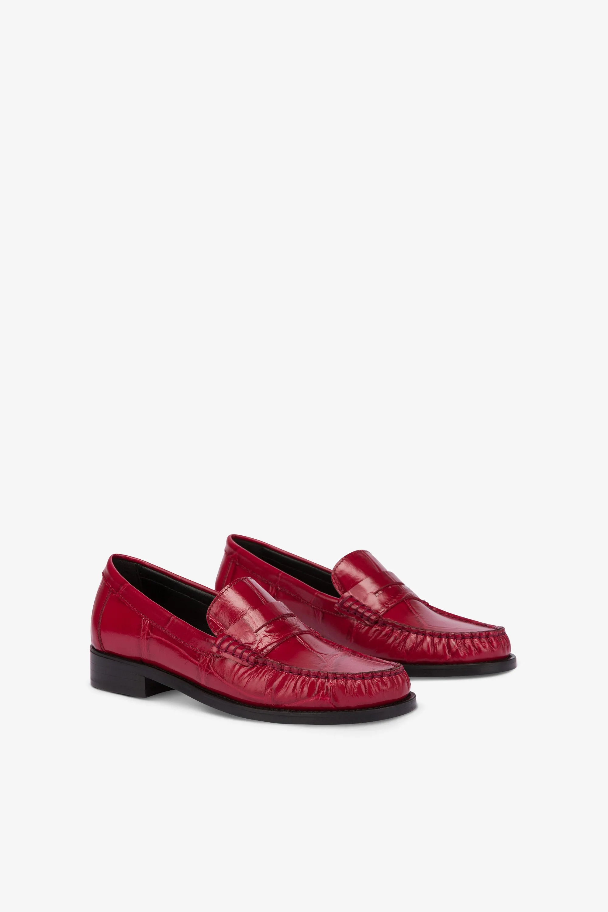 Loafer shoes in yari maxi croco-embossed leather sold by Paris Texas product image thumbnail 2