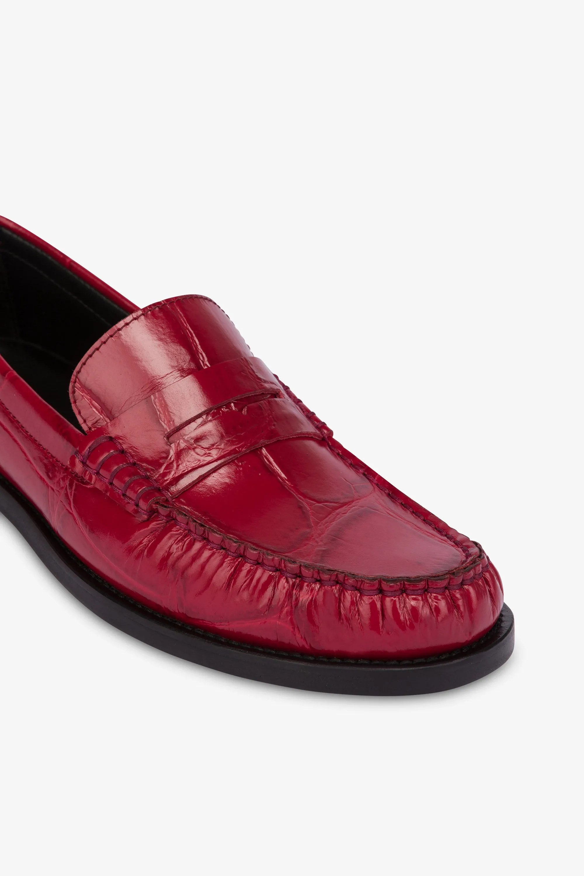 Loafer shoes in yari maxi croco-embossed leather sold by Paris Texas product image thumbnail 5