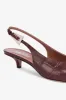 Slingback sandals in hevea maxi soft croco-embossed leather sold by Paris Texas