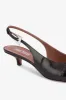 Slingback sandals in black maxi soft croco-embossed leather sold by Paris Texas