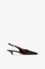 Slingback sandals in black maxi soft croco-embossed leather sold by Paris Texas