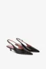 Slingback sandals in black maxi soft croco-embossed leather sold by Paris Texas