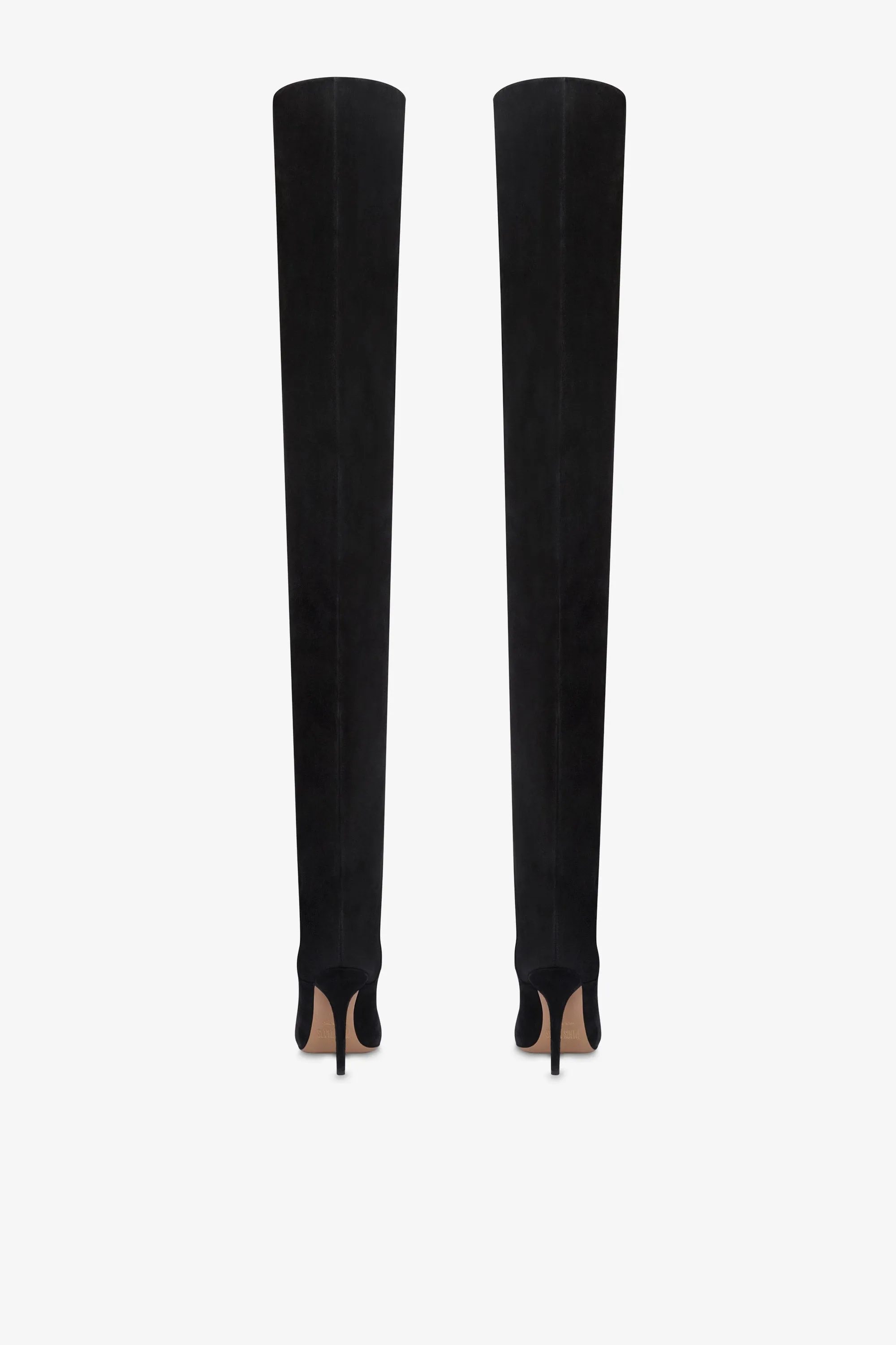 Over-the-knee boots in off-black suede leather sold by Paris Texas product image thumbnail 4