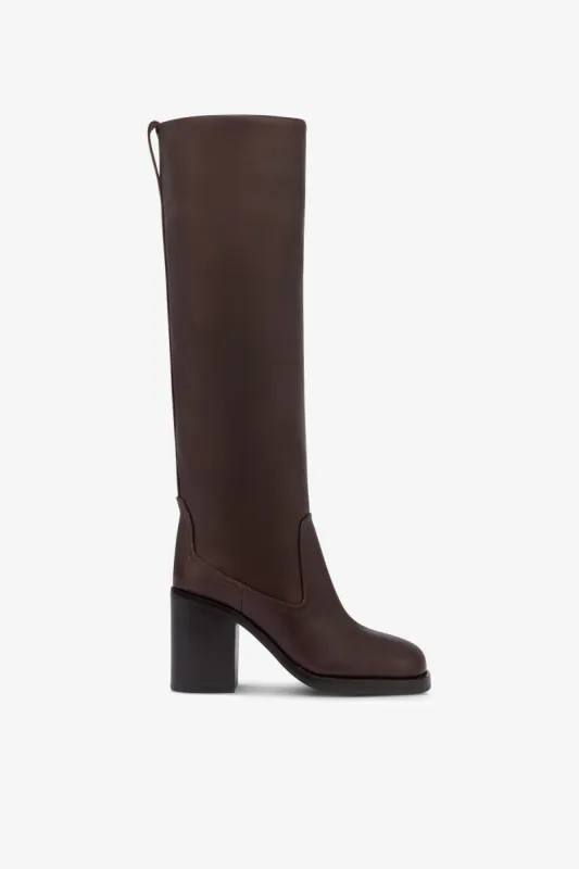 Boots in mocha leather sold by Paris Texas