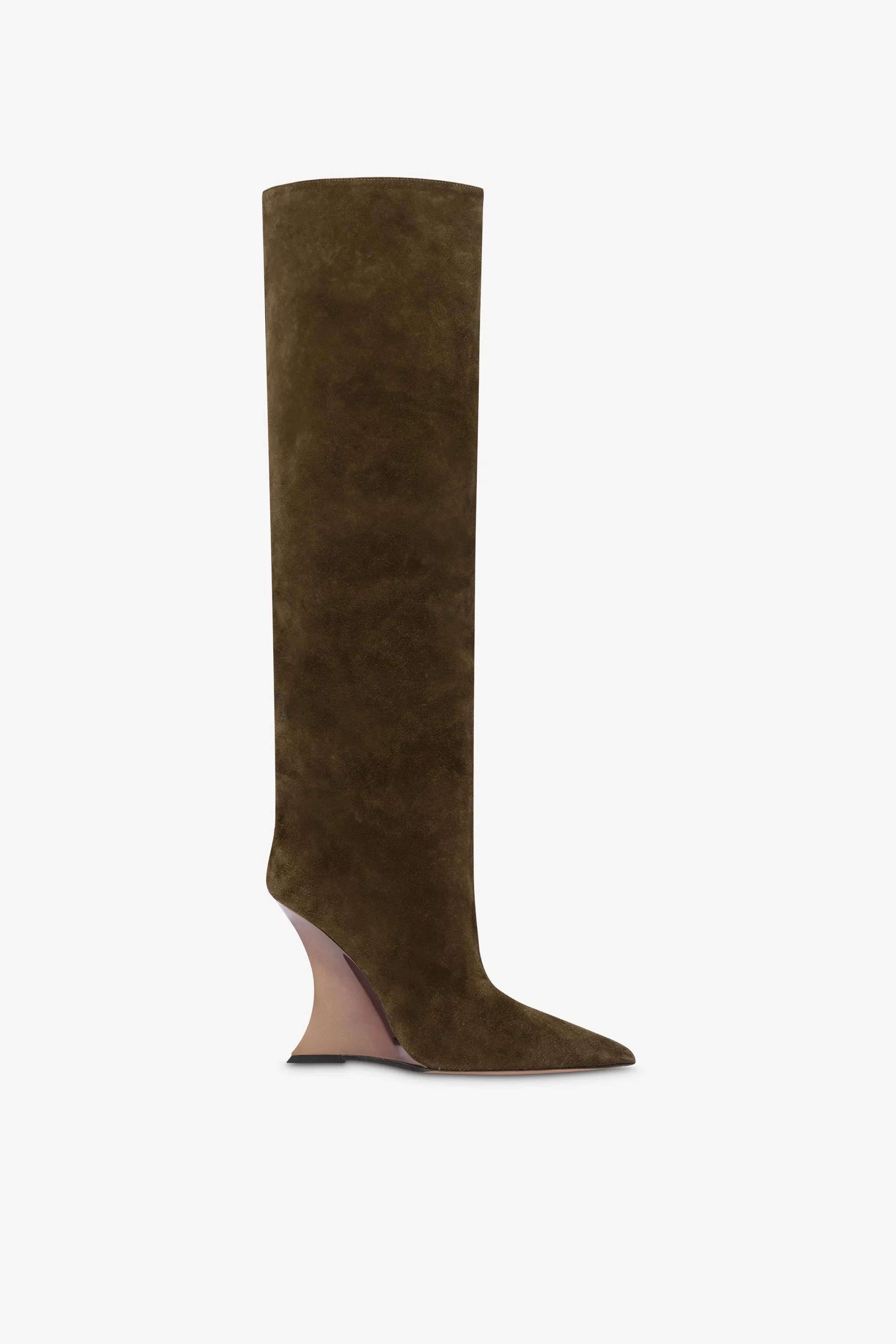 Boots in winter moss suede leather sold by Paris Texas