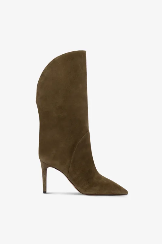 Boots in winter moss suede leather sold by Paris Texas