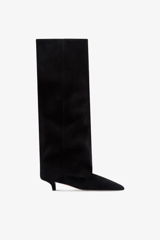 Boots in off-black suede leather sold by Paris Texas
