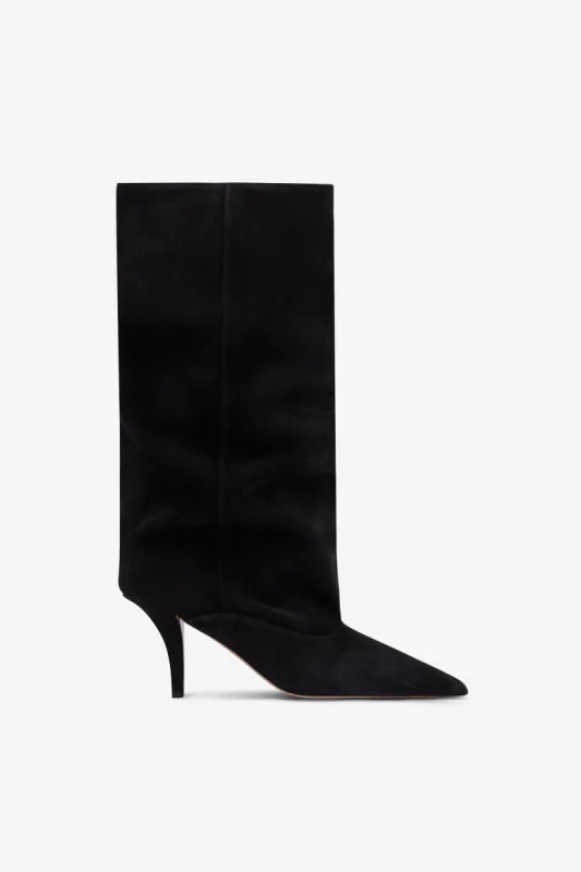 Boots in off-black suede leather sold by Paris Texas