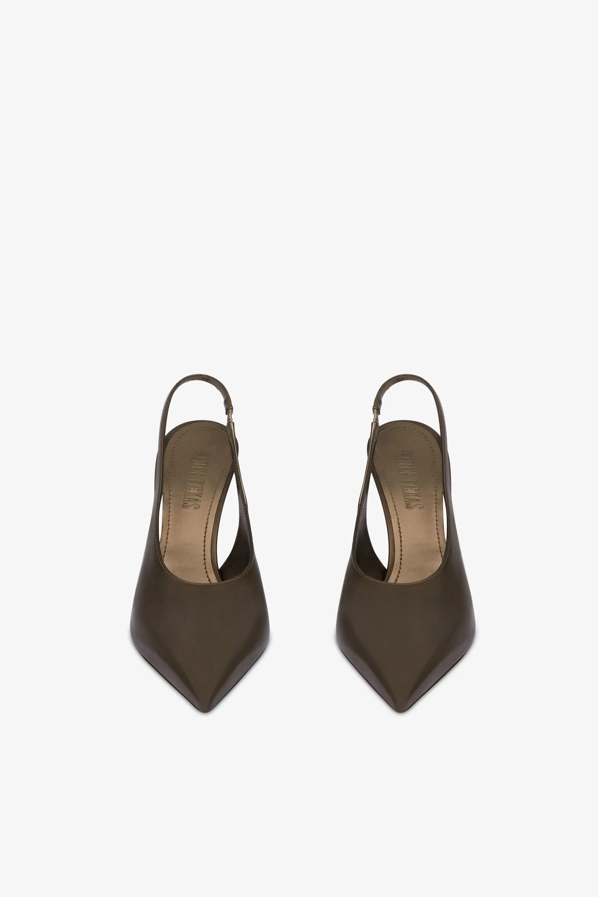 Slingbacks in safari-colored mirror-effect leather sold by Paris Texas product image thumbnail 3