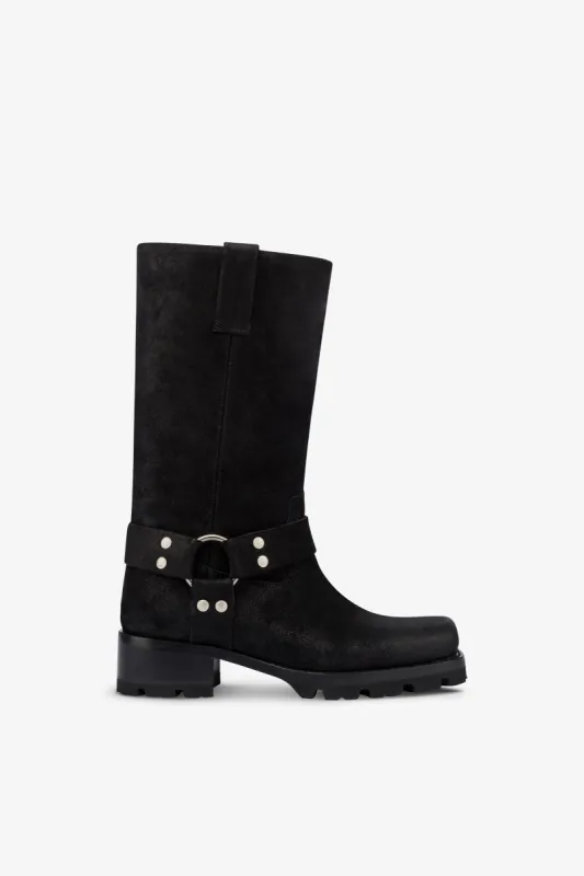 Boots in black suede leather sold by Paris Texas