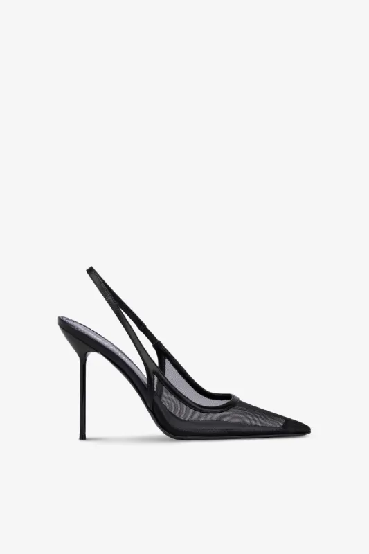 Slingbacks in black mesh sold by Paris Texas