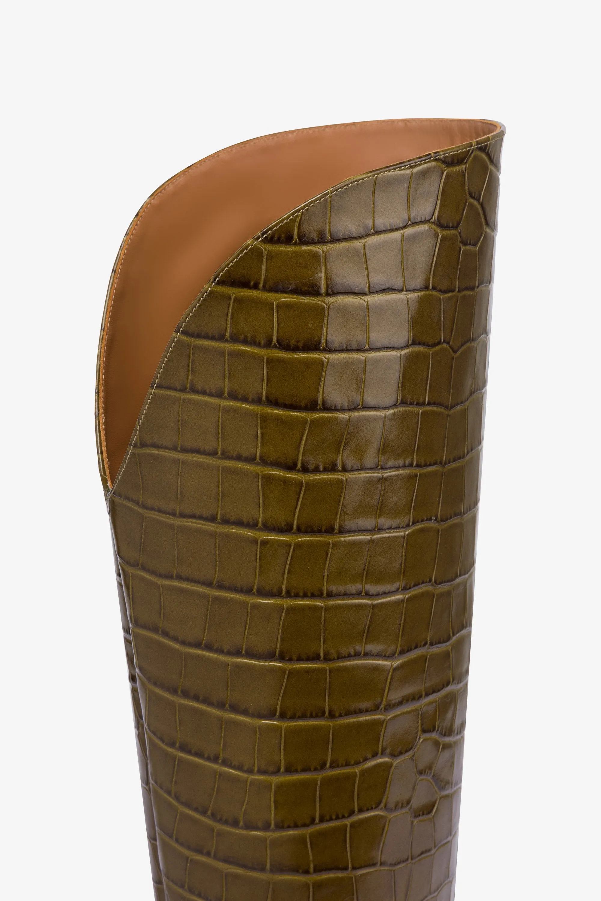 Boots in winter moss croco-embossed leather sold by Paris Texas product image thumbnail 5