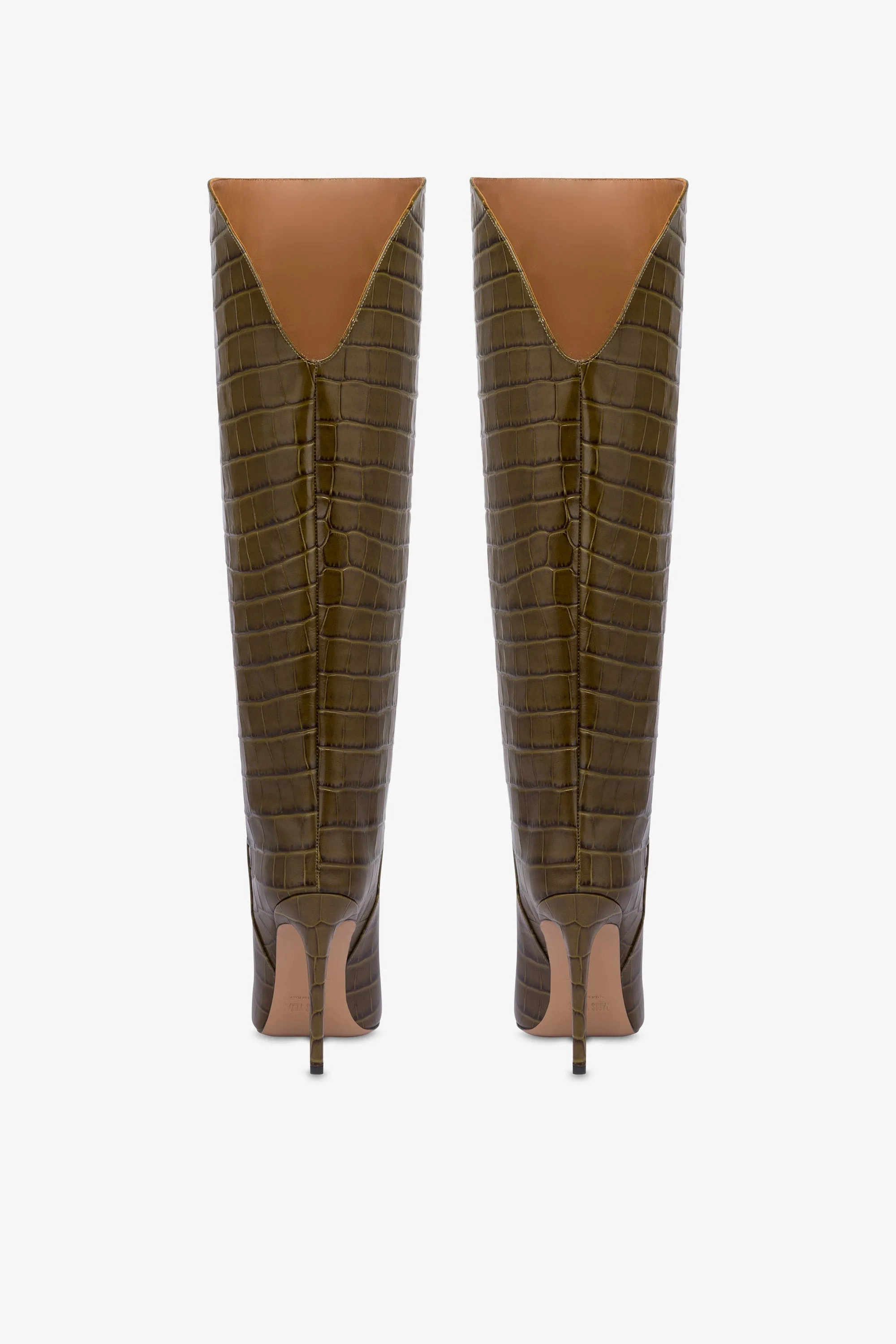Boots in winter moss croco-embossed leather sold by Paris Texas product image thumbnail 4