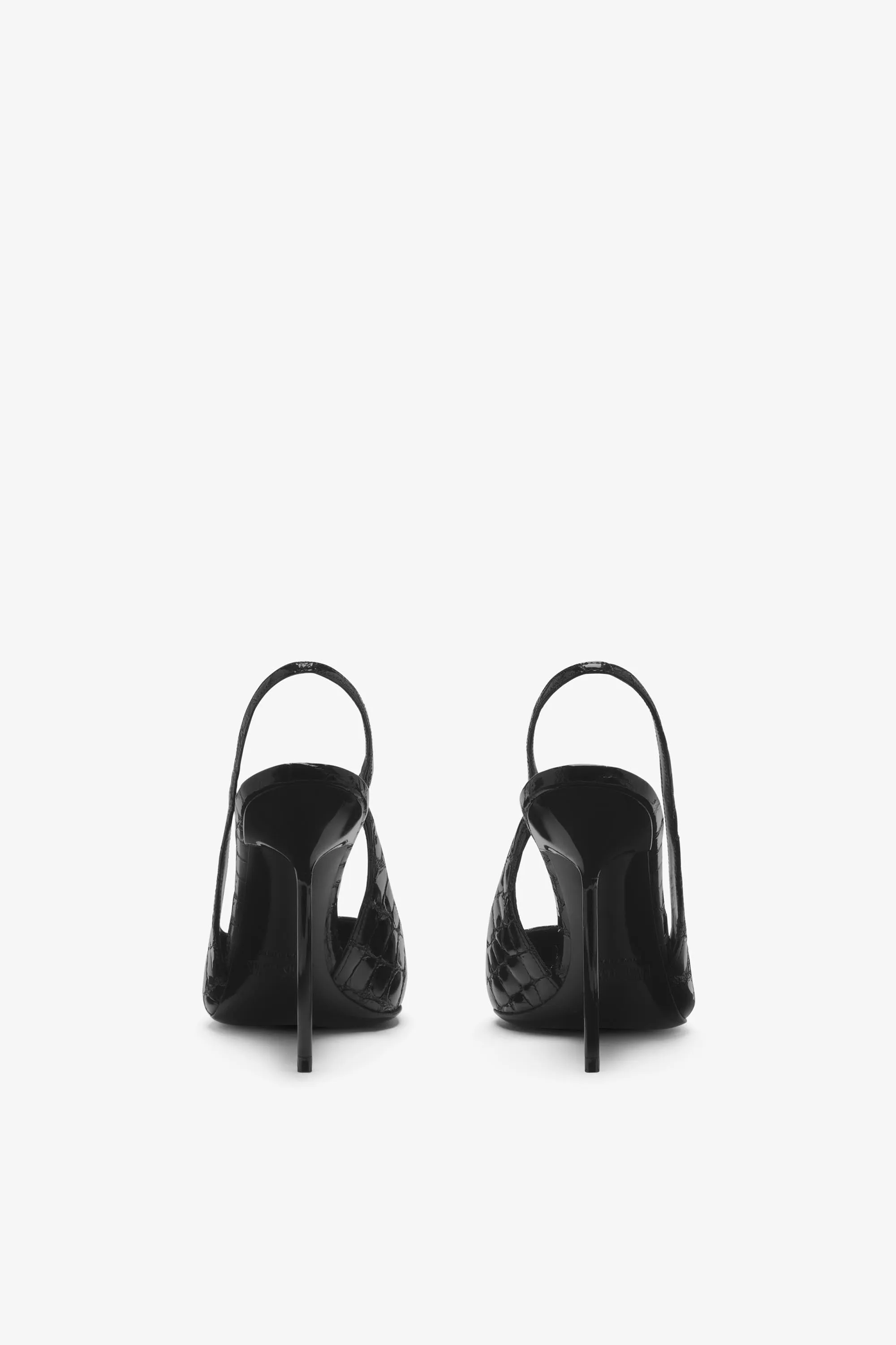 Black embossed leather slingback sold by Paris Texas product image thumbnail 4
