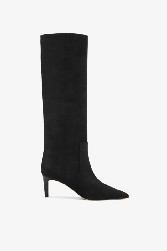 Black suede knee-high boot sold by Paris Texas