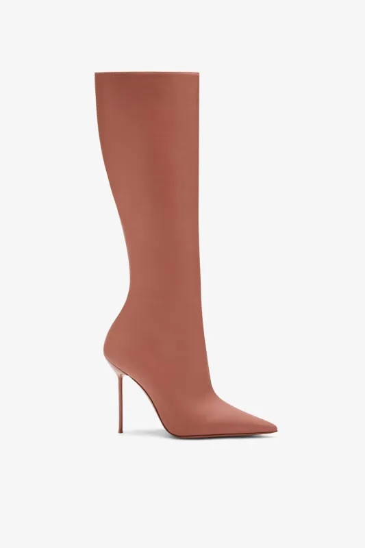 Dark phard nappa leather boots sold by Paris Texas