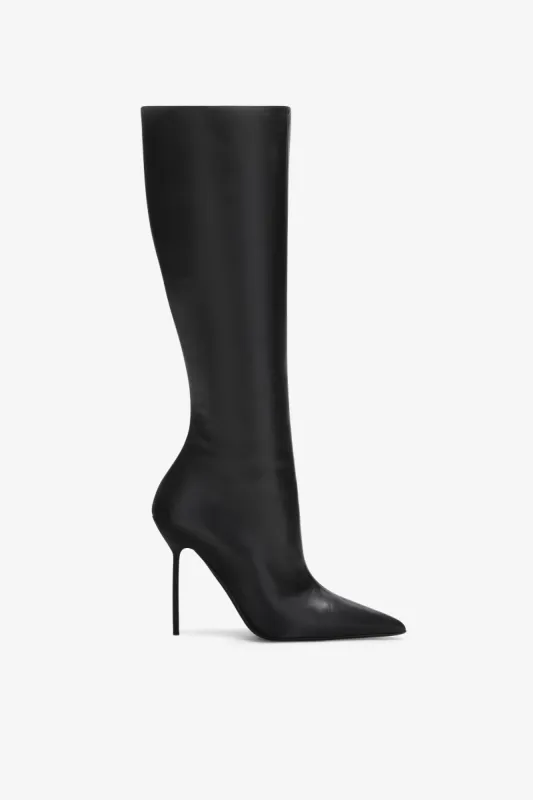 Black nappa leather boots made by Paris Texas