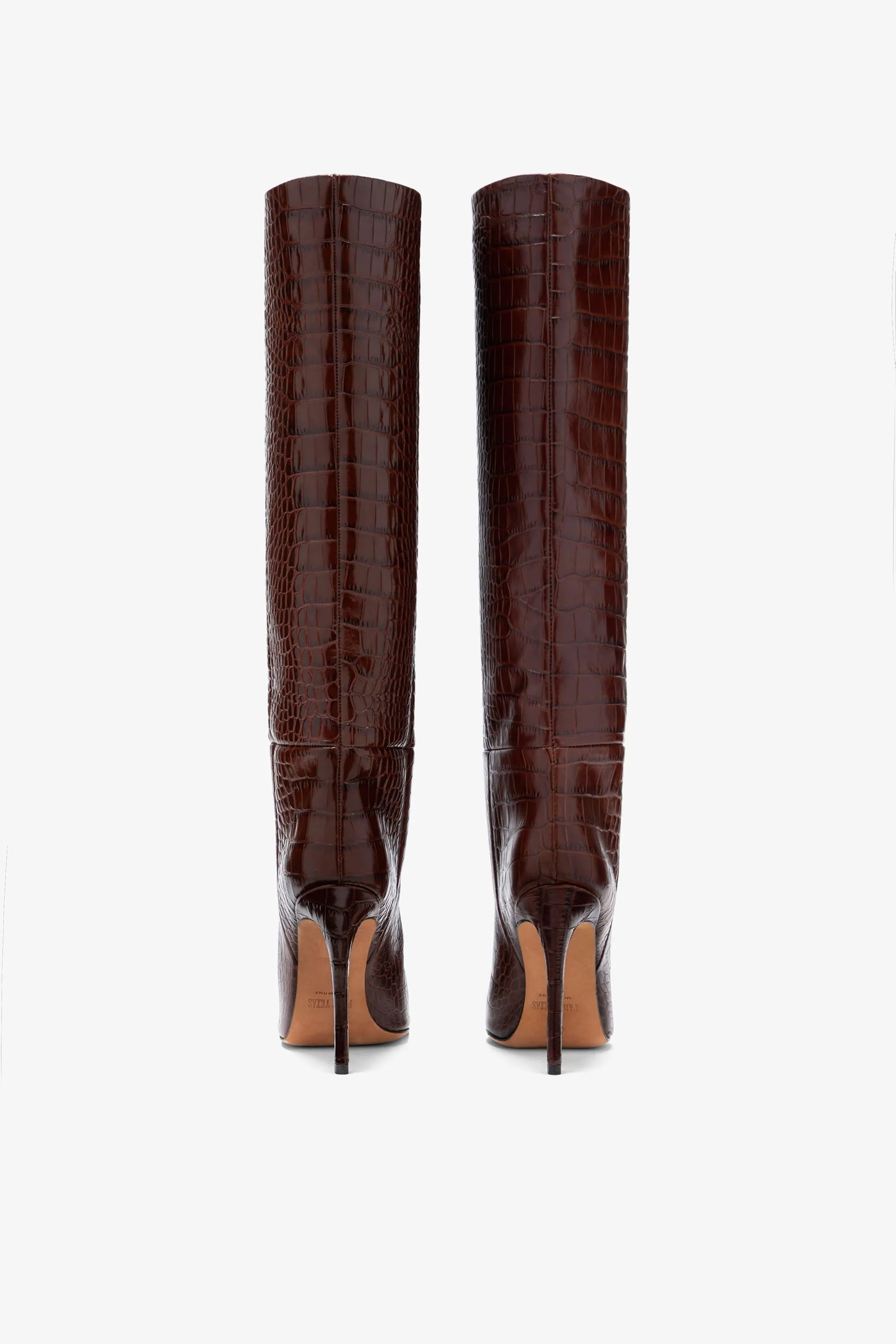 Choc brown embossed leather boot sold by Paris Texas product image thumbnail 4