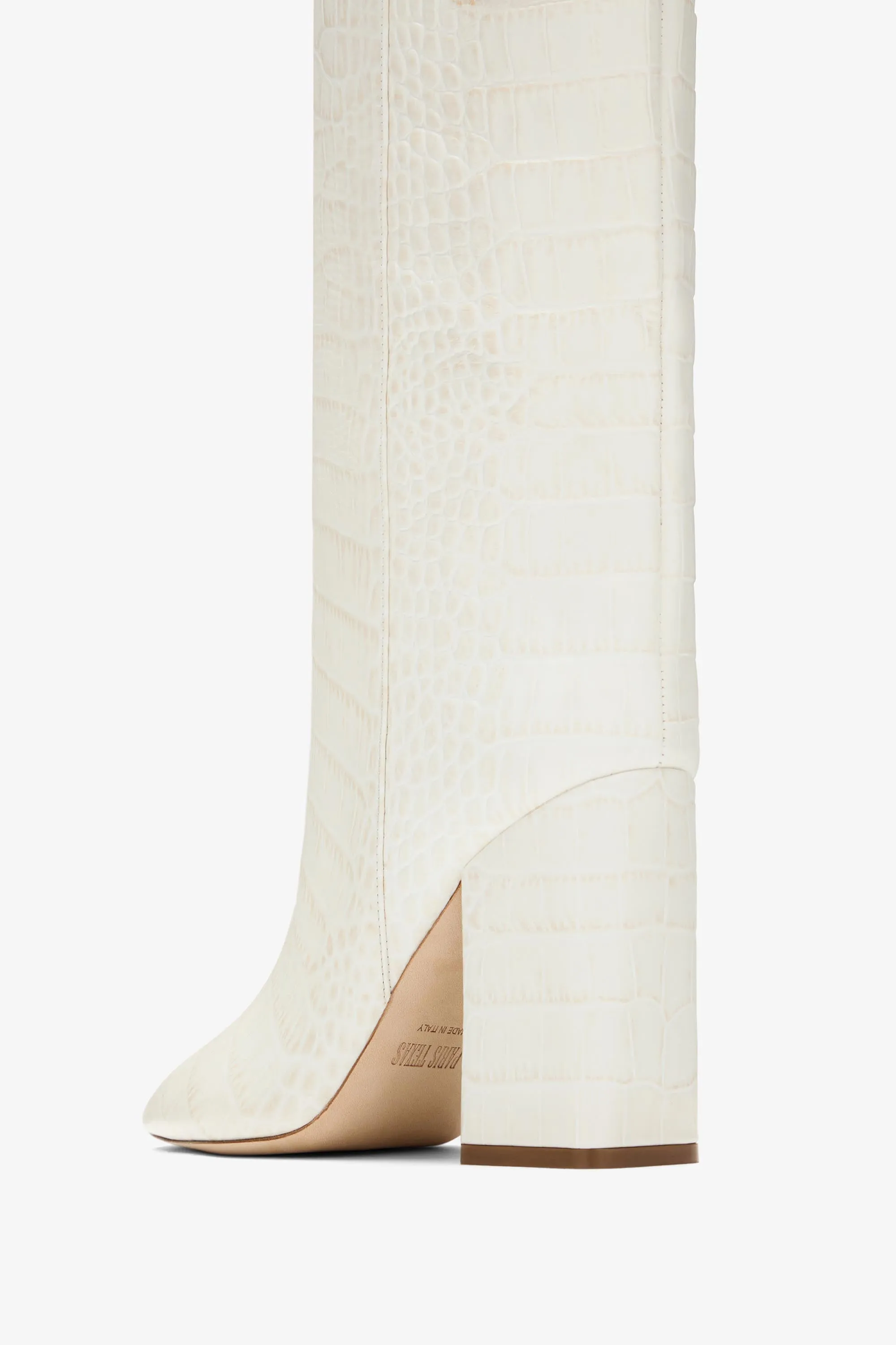 White croc-effect leather boots sold by Paris Texas product image thumbnail 5