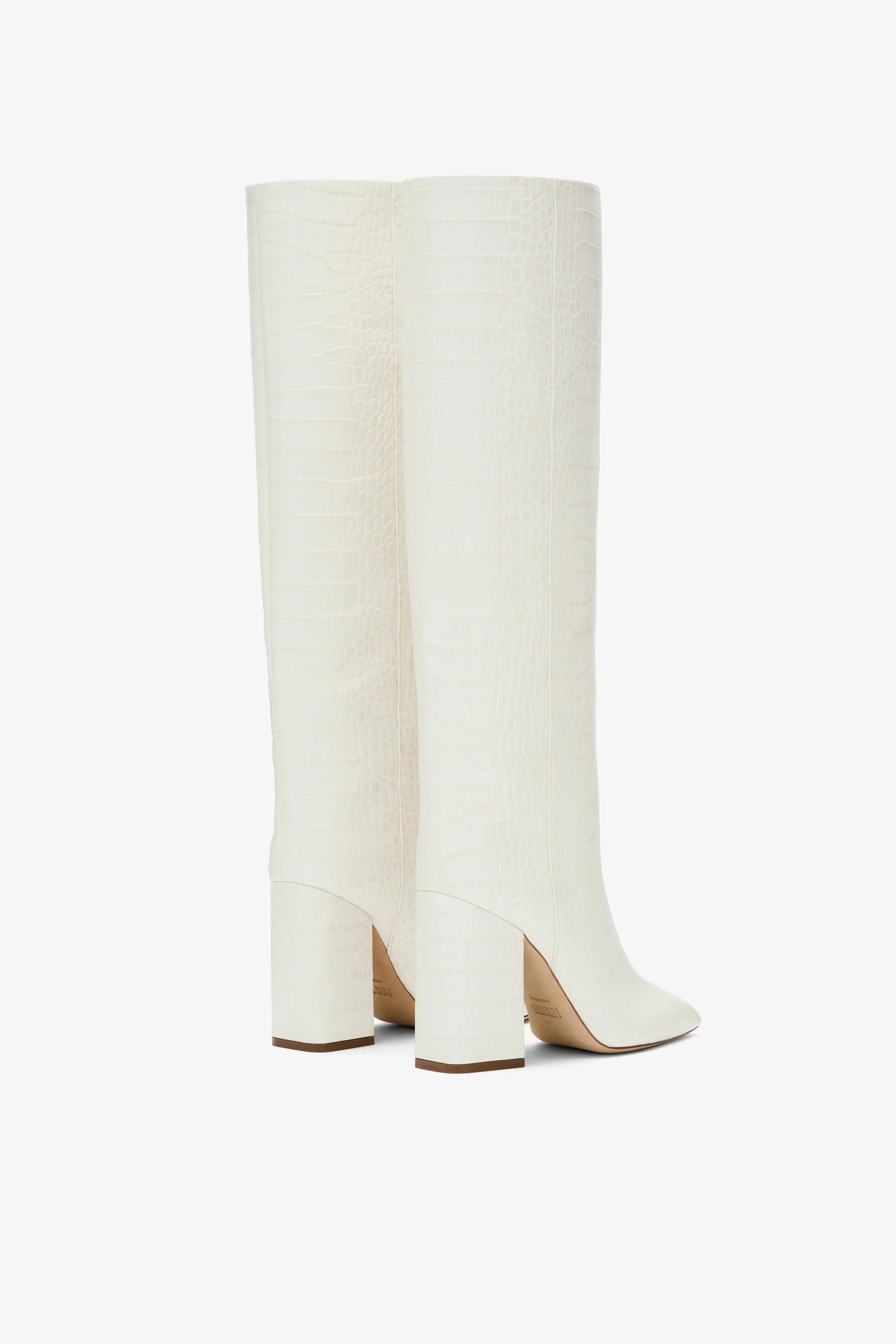 White croc-effect leather boots sold by Paris Texas product image thumbnail 3