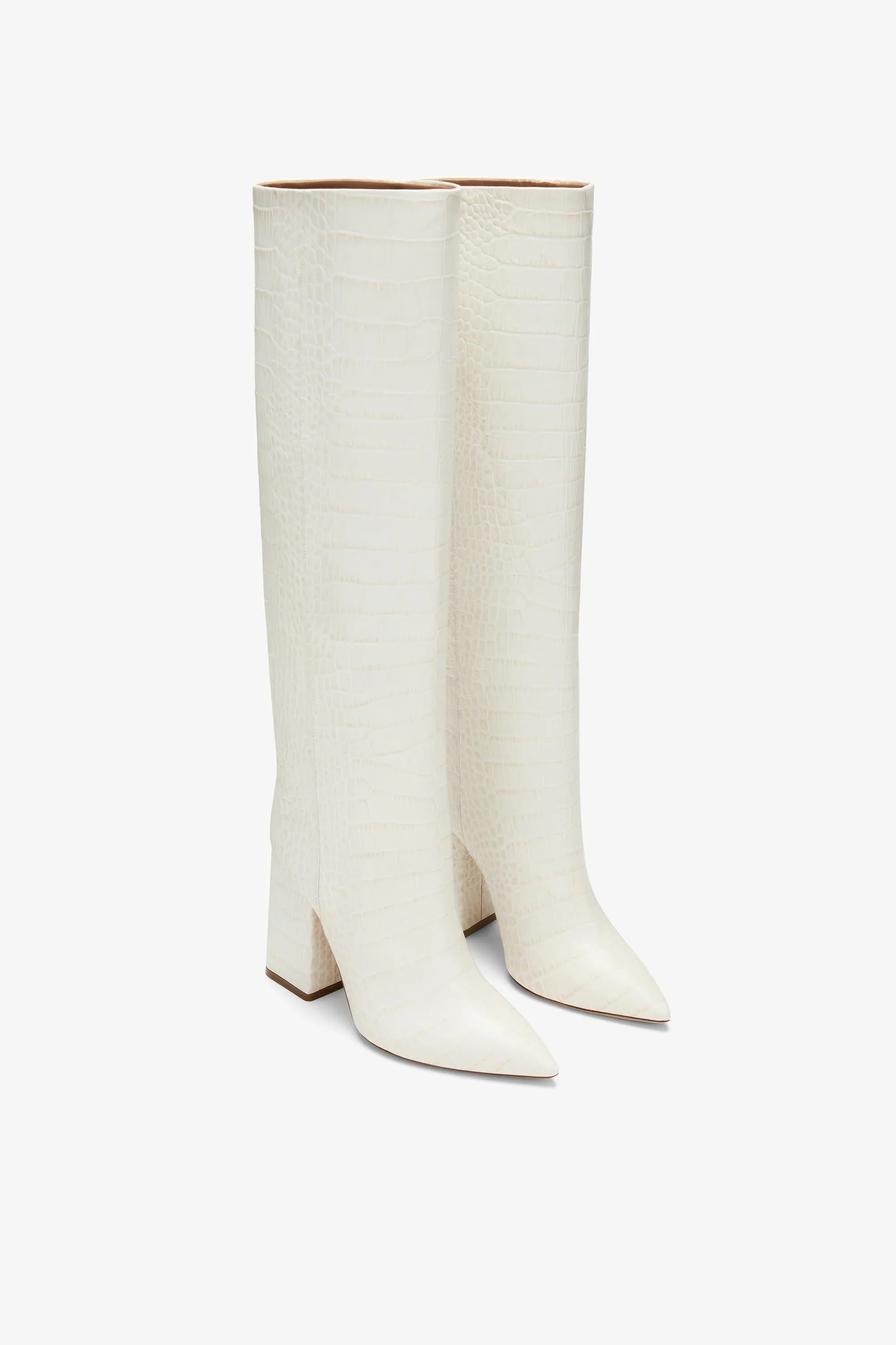 White croc-effect leather boots sold by Paris Texas product image thumbnail 2