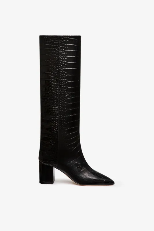 Carbon embossed leather boot sold by Paris Texas