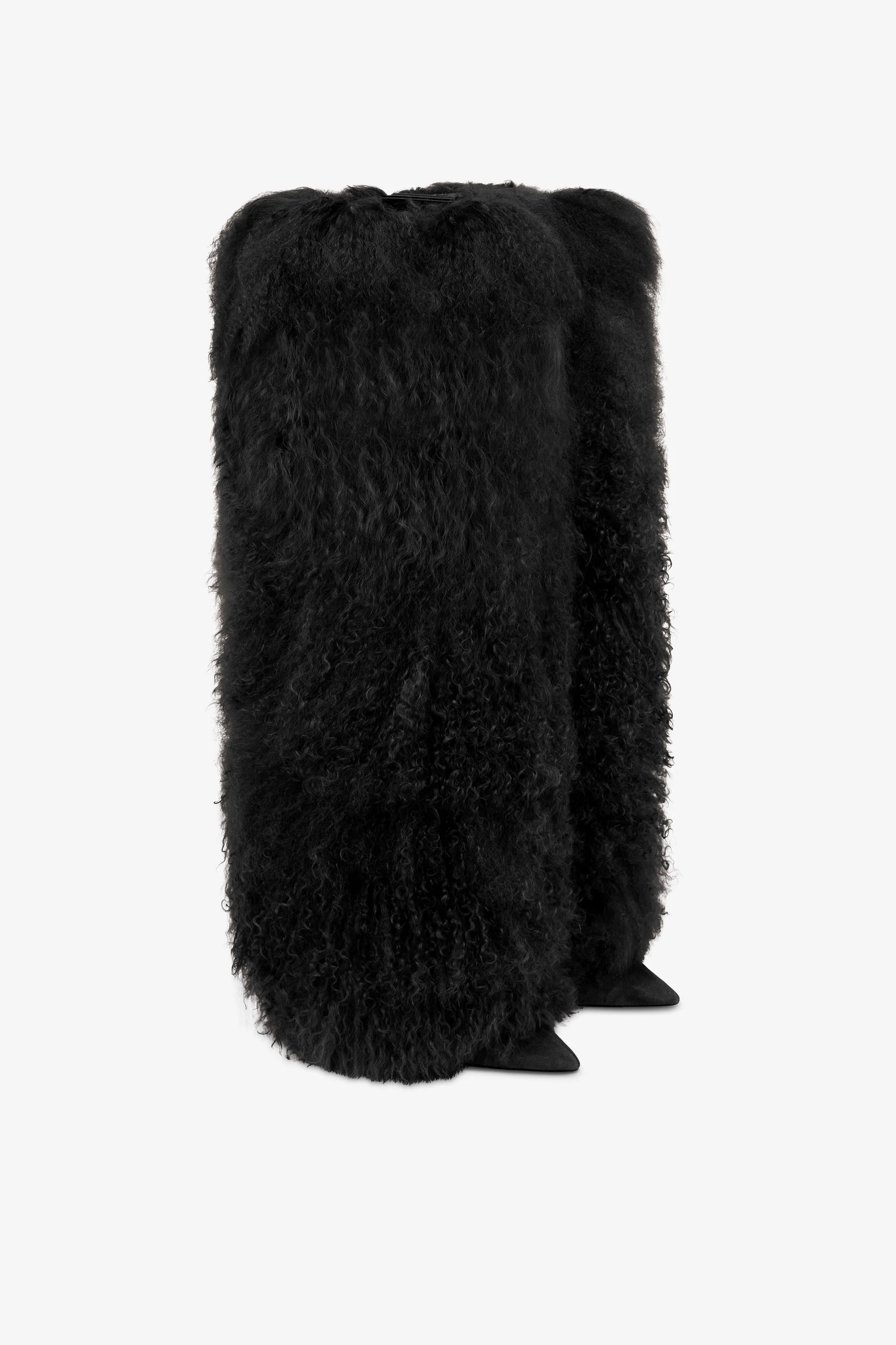 Boots in suede and off-black mongolian fur sold by Paris Texas product image thumbnail 2