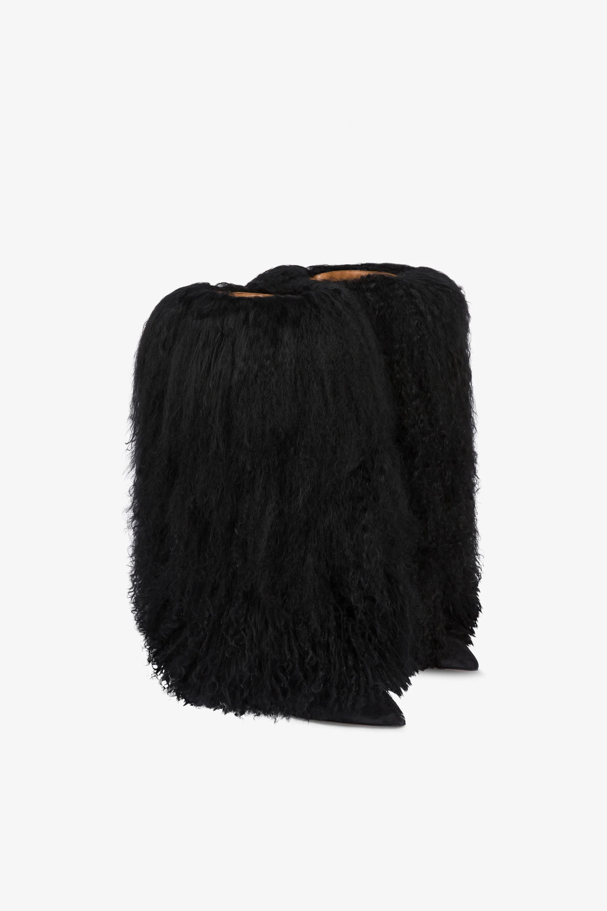 Boots in suede and off-black mongolian fur sold by Paris Texas product image thumbnail 2