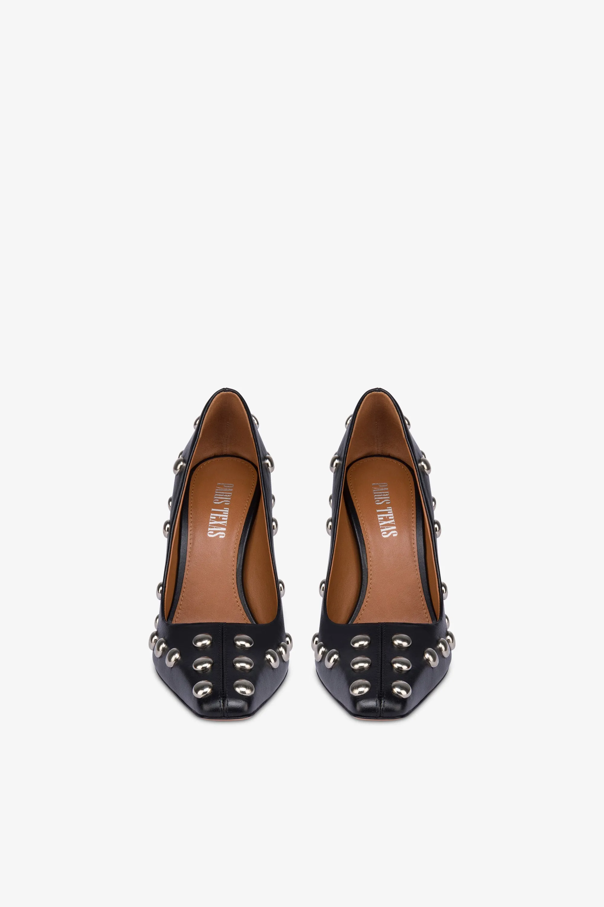 Pumps in nickel-studded black leather sold by Paris Texas product image thumbnail 3