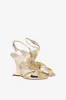 Sandals in platinum mirror-effect leather sold by Paris Texas