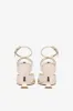 Sandals in platinum mirror-effect leather sold by Paris Texas