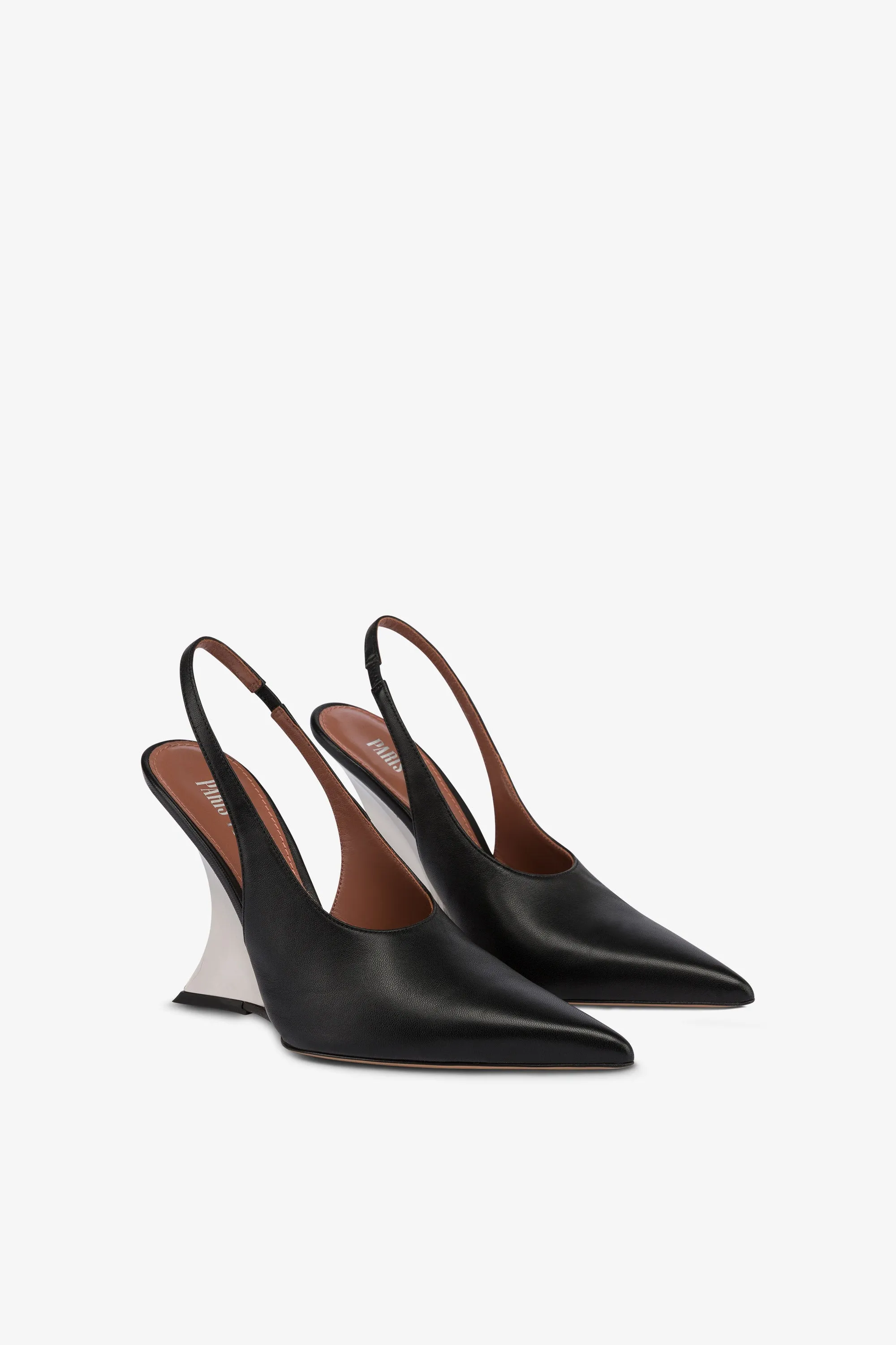 Slingbacks in black and silver leather sold by Paris Texas product image thumbnail 2