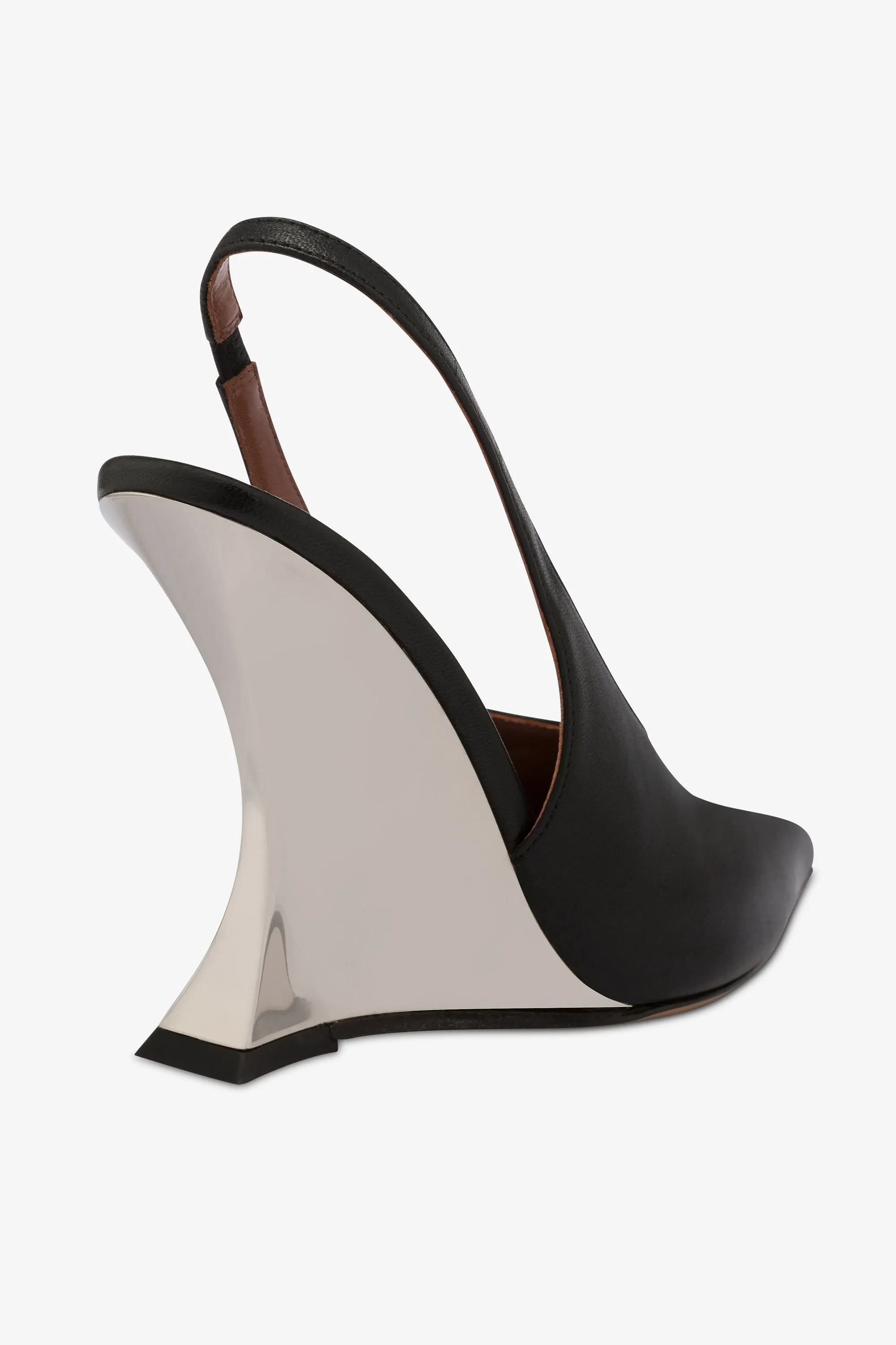 Slingbacks in black and silver leather sold by Paris Texas product image thumbnail 5