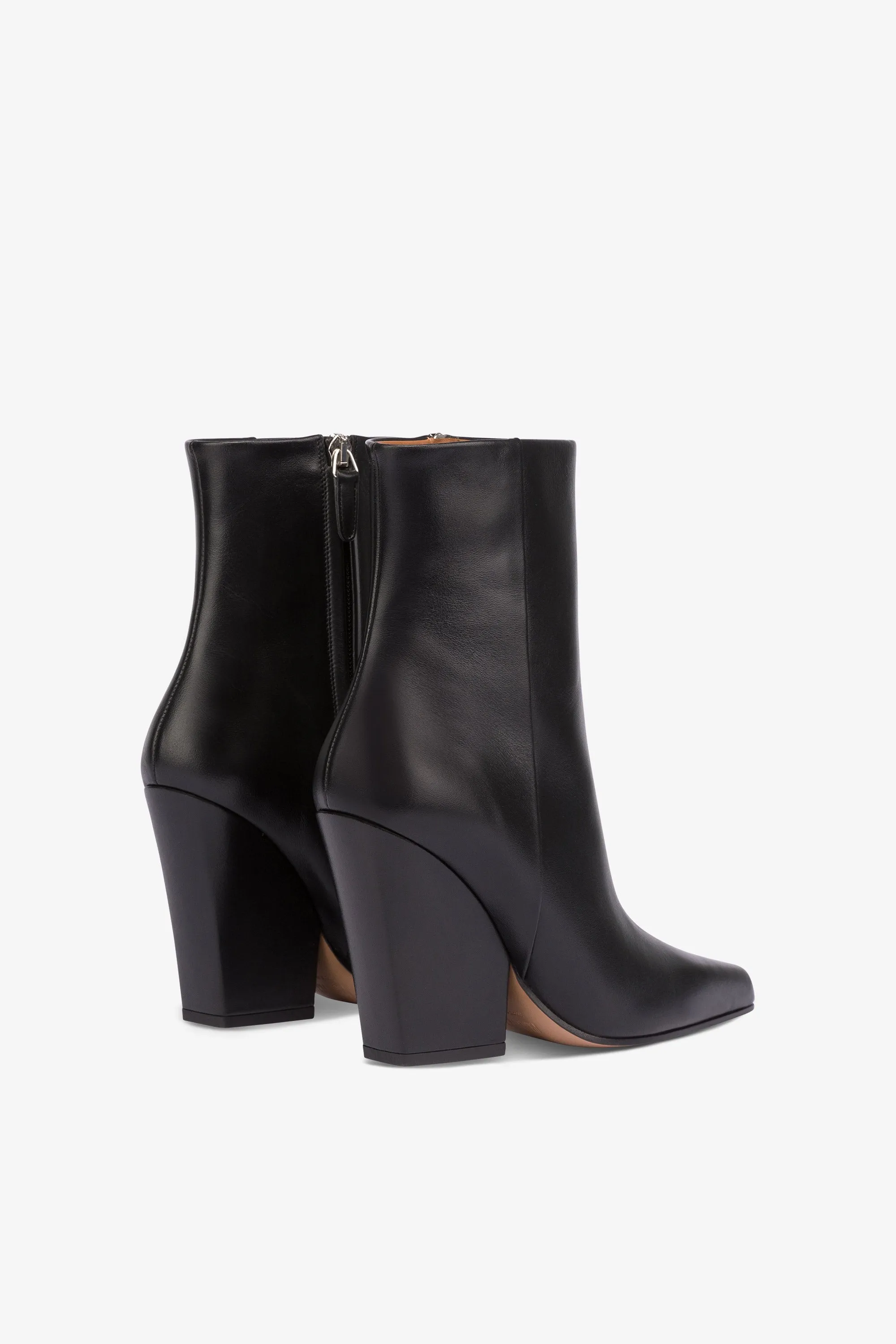 Pointed ankle boots in smooth black leather sold by Paris Texas product image thumbnail 3