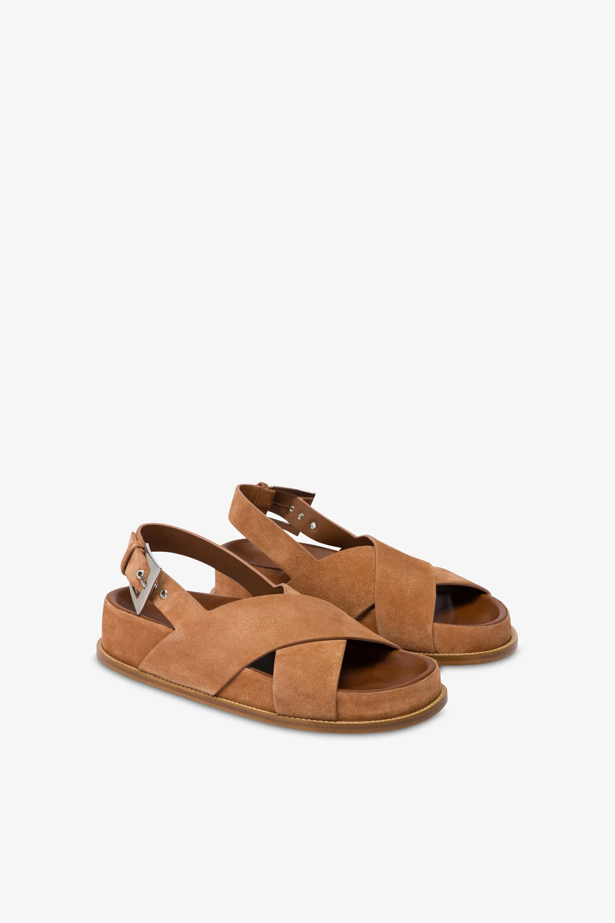 Sandals in terracotta suede leather sold by Paris Texas product image thumbnail 2