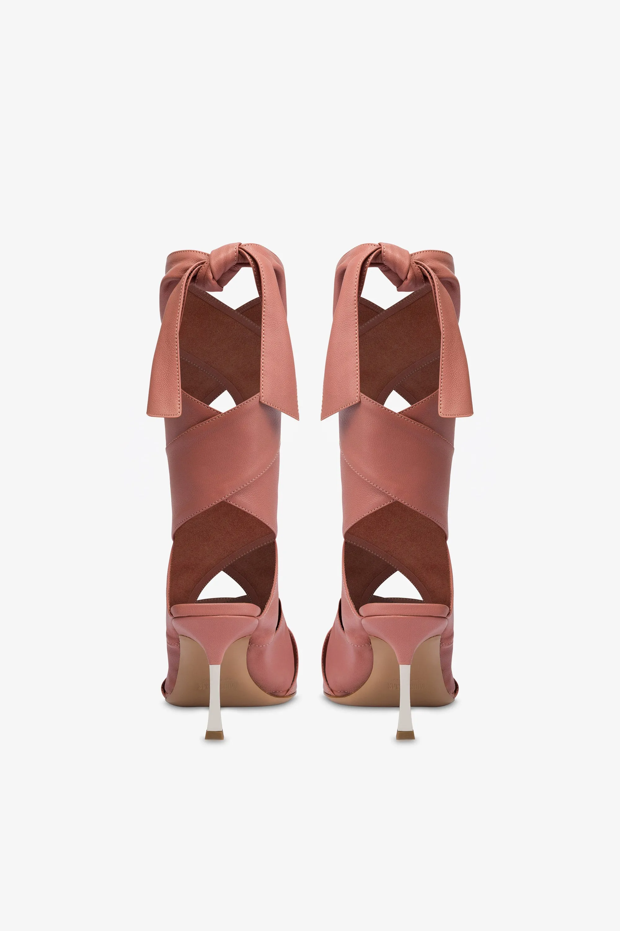 Wrap-around sandals in Texas rose leather sold by Paris Texas product image thumbnail 4