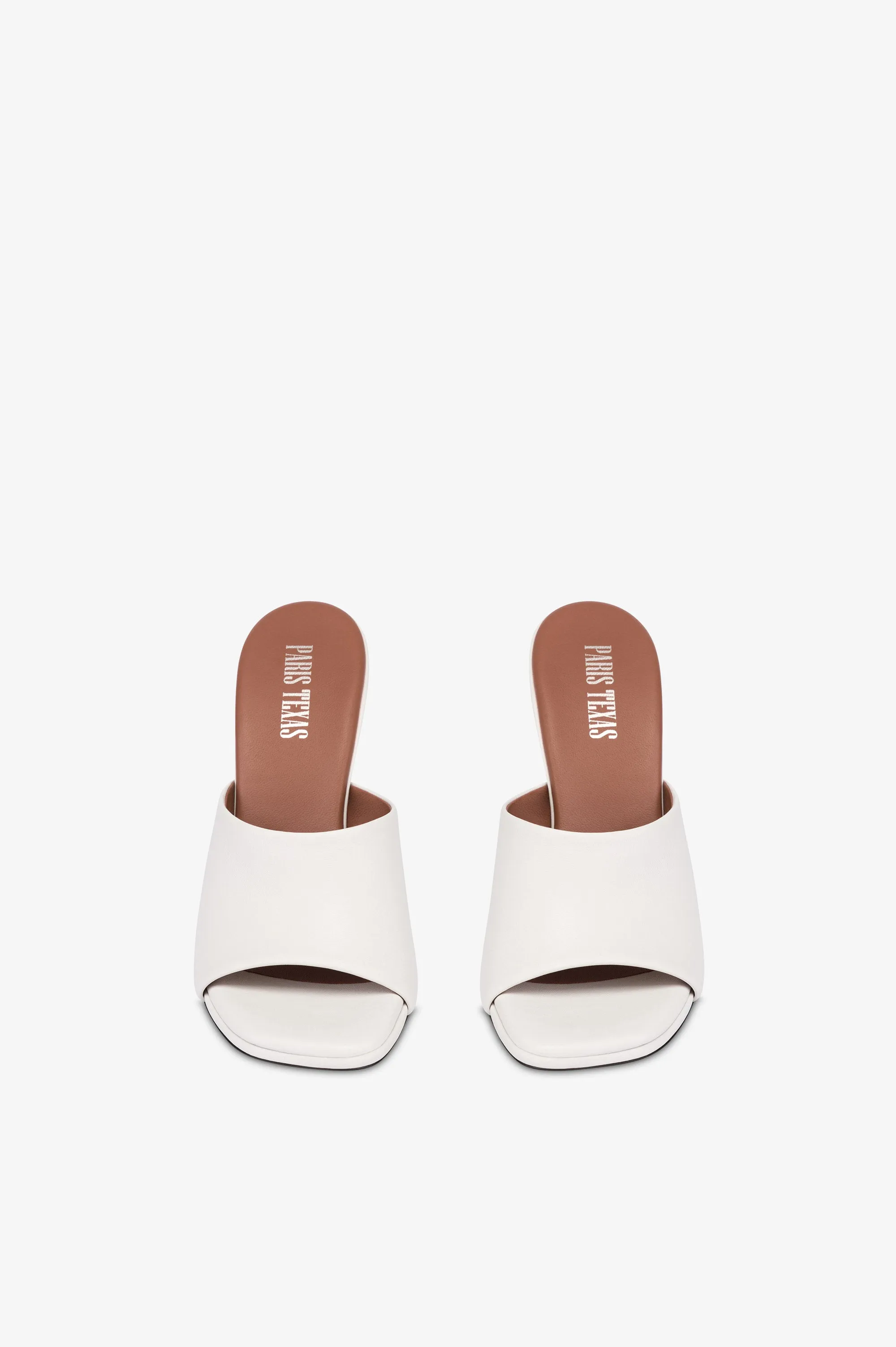 Mules in white leather sold by Paris Texas product image thumbnail 3