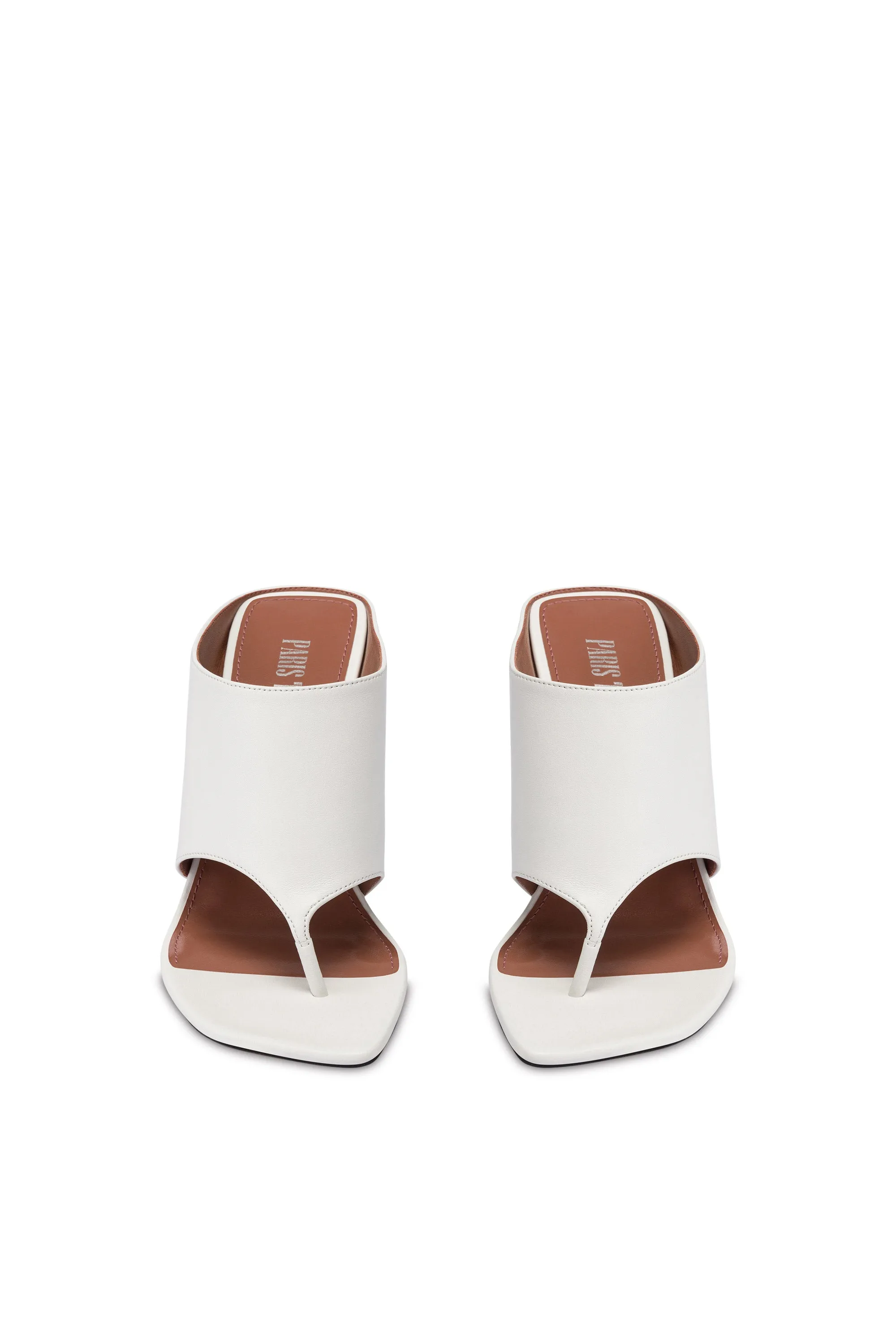 Mules in white leather sold by Paris Texas product image thumbnail 3