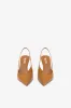 Slingbacks in tan leather sold by Paris Texas