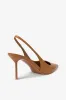 Slingbacks in tan leather sold by Paris Texas