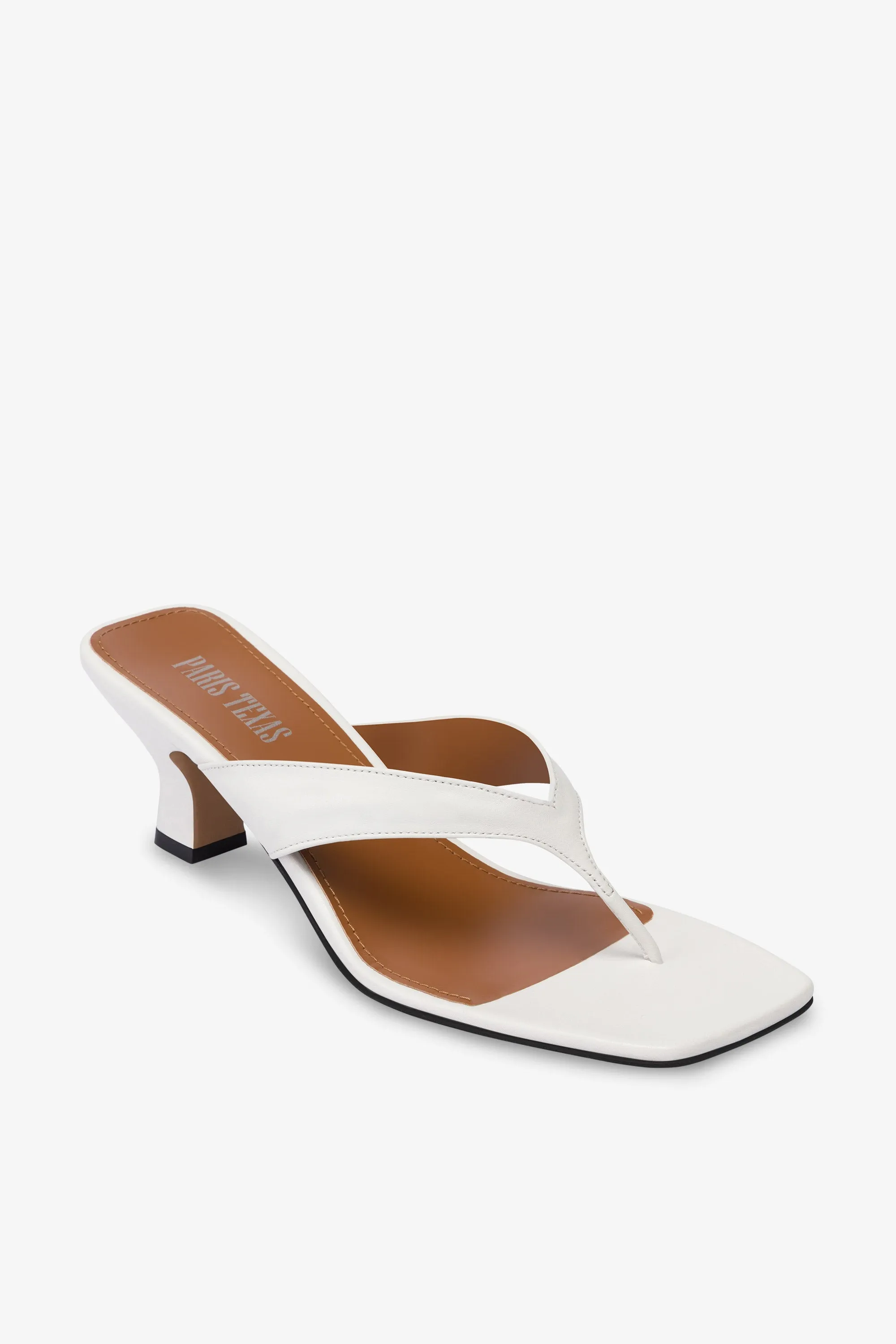 Mules with a toe in white leather sold by Paris Texas product image thumbnail 5