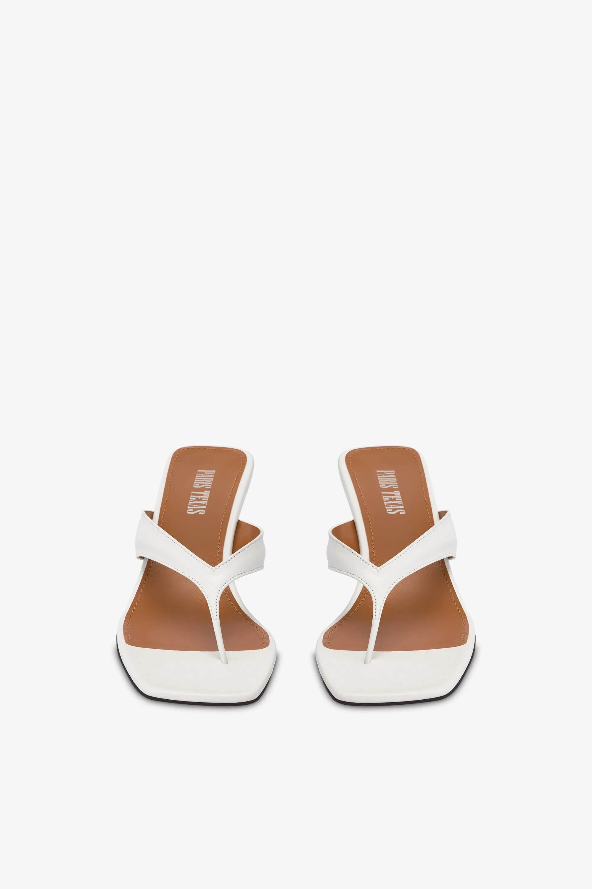 Mules with a toe in white leather sold by Paris Texas product image thumbnail 3