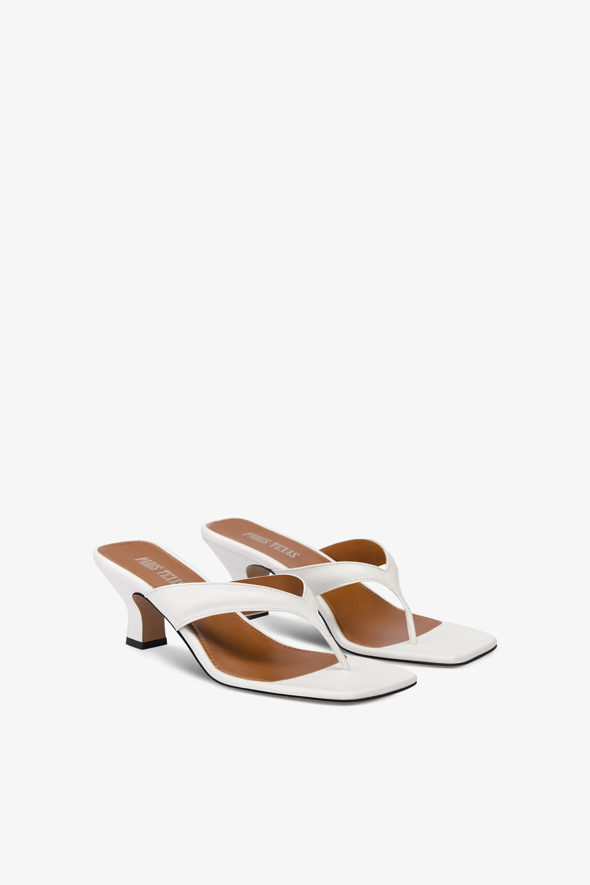 Mules with a toe in white leather sold by Paris Texas product image thumbnail 2