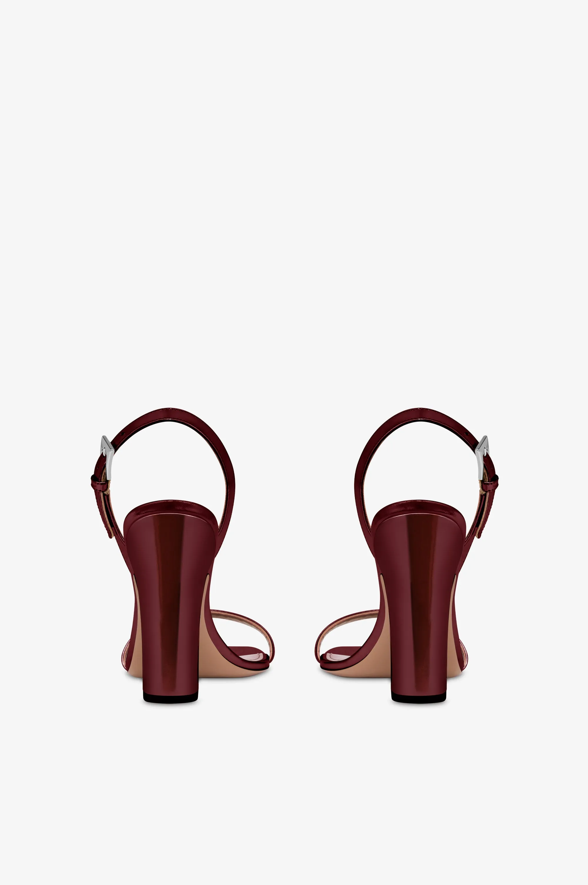 Slingbacks in wine-colored mirror-effect leather sold by Paris Texas product image thumbnail 4
